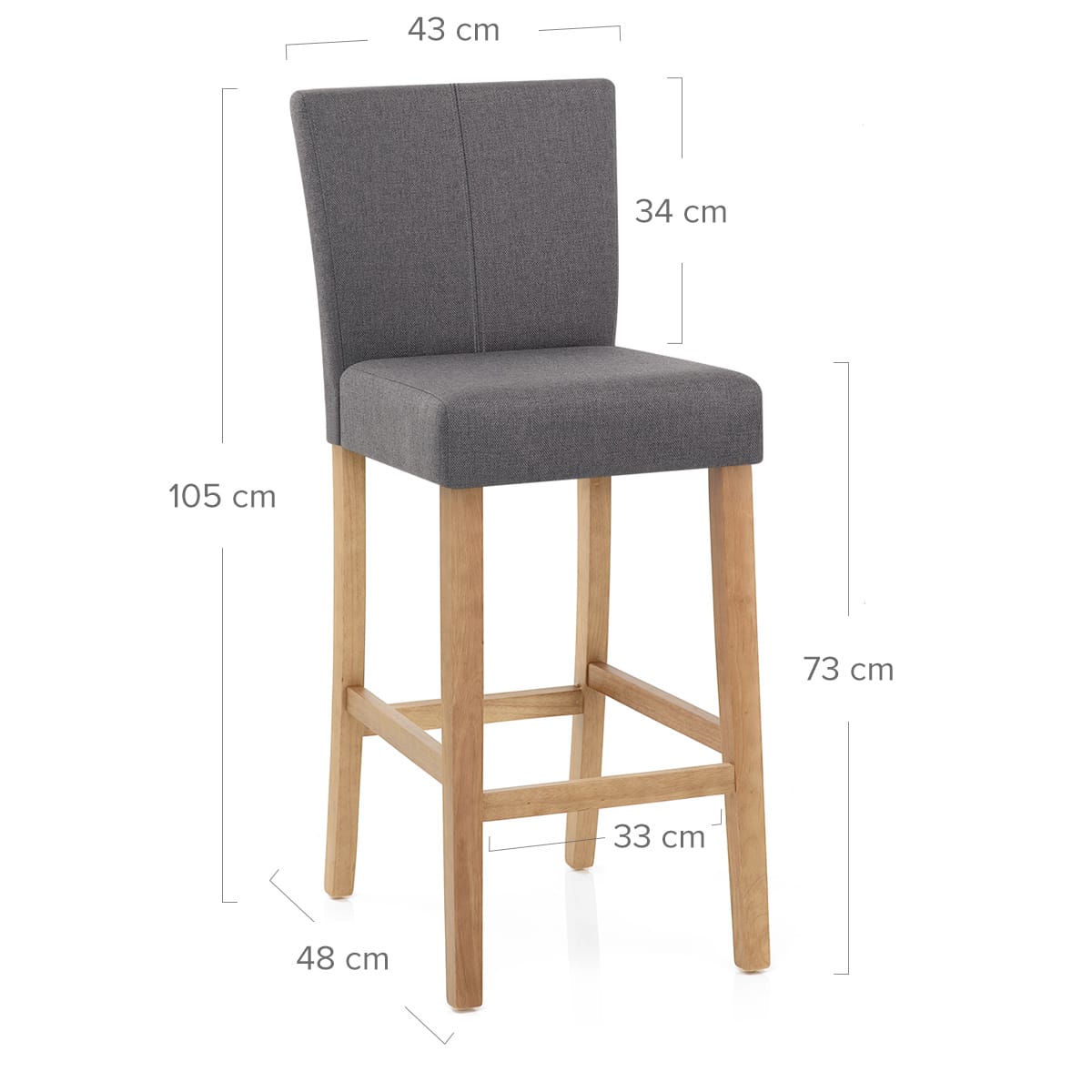 Sgabello Tessuto Rovere - Cornell Grigio