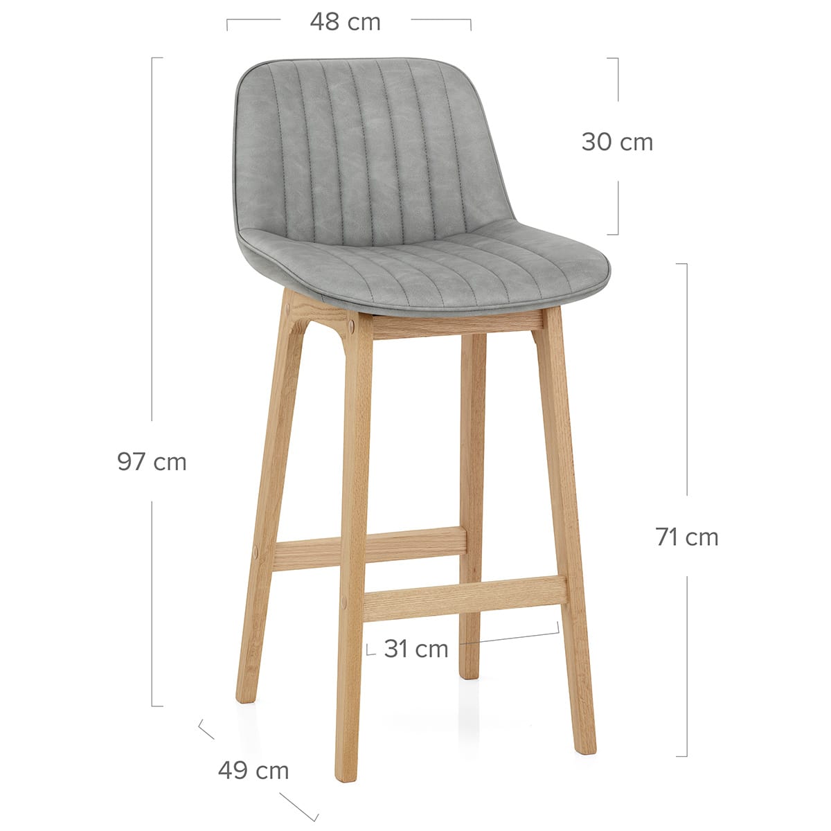 Sgabello Ecopelle - Cove Grigio