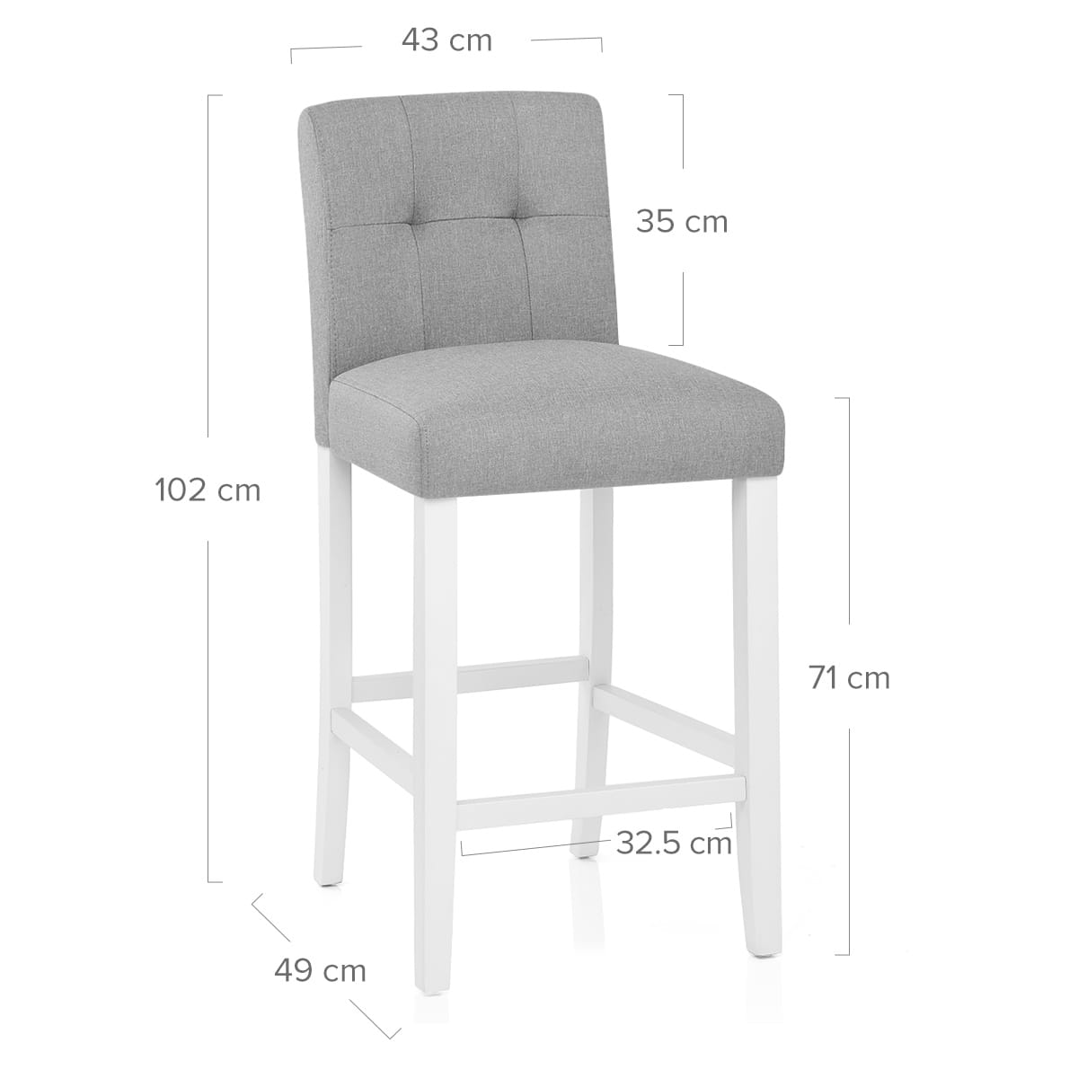 Sgabello Tessuto Legno - Crawford Grigio