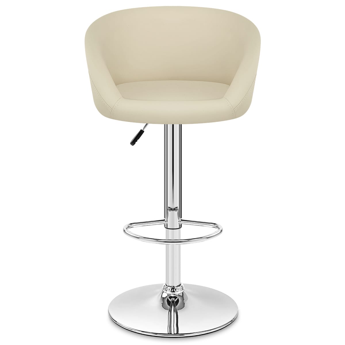 Sgabello Ecopelle Cromato - Eclipse Crema