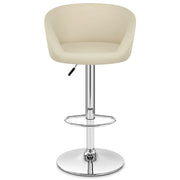 Sgabello Ecopelle Cromato - Eclipse Crema