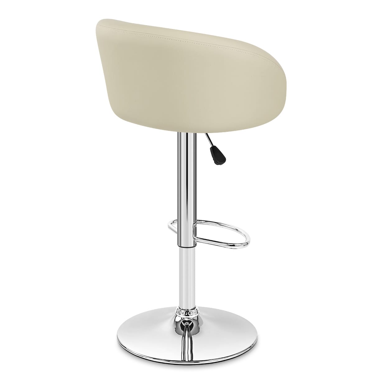 Sgabello Ecopelle Cromato - Eclipse Crema