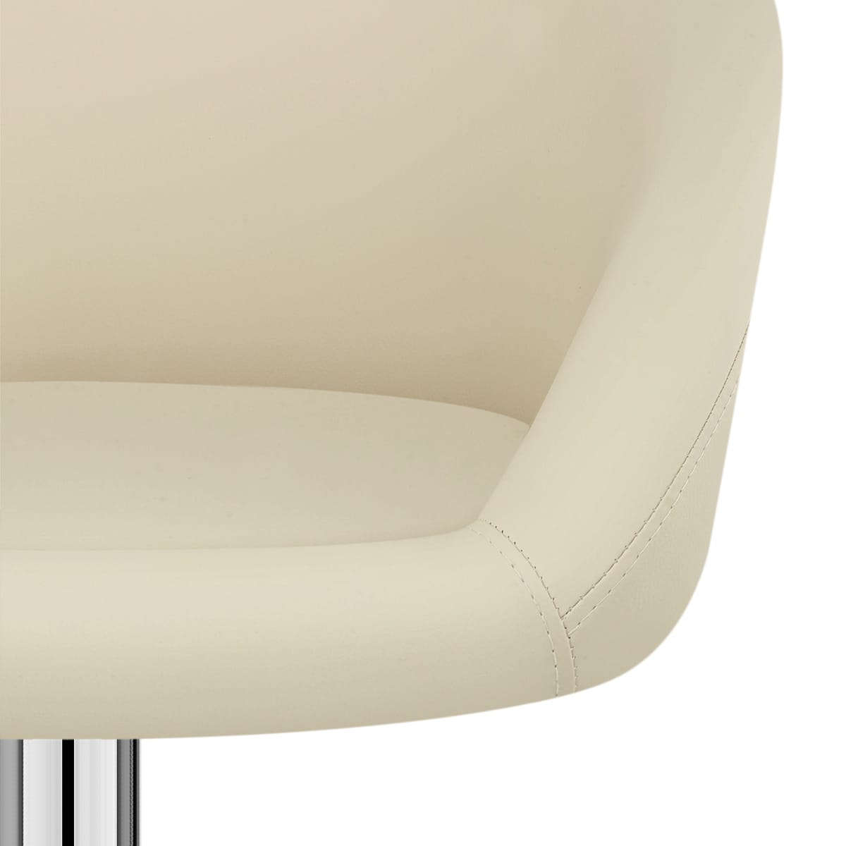 Sgabello Ecopelle Cromato - Eclipse Crema