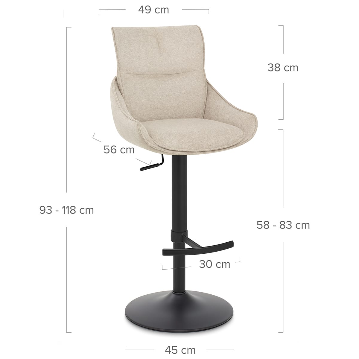 Sgabello Stoffa - Creed Crema