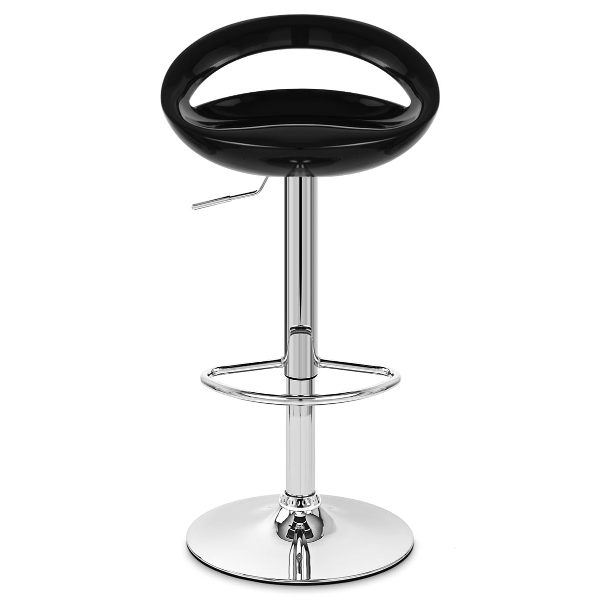 Sgabello Plastica Cromato - Crescent Nero