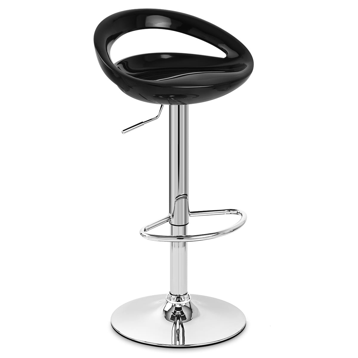 Sgabello Plastica Cromato - Crescent Nero