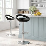 Sgabello Plastica Cromato - Crescent Nero