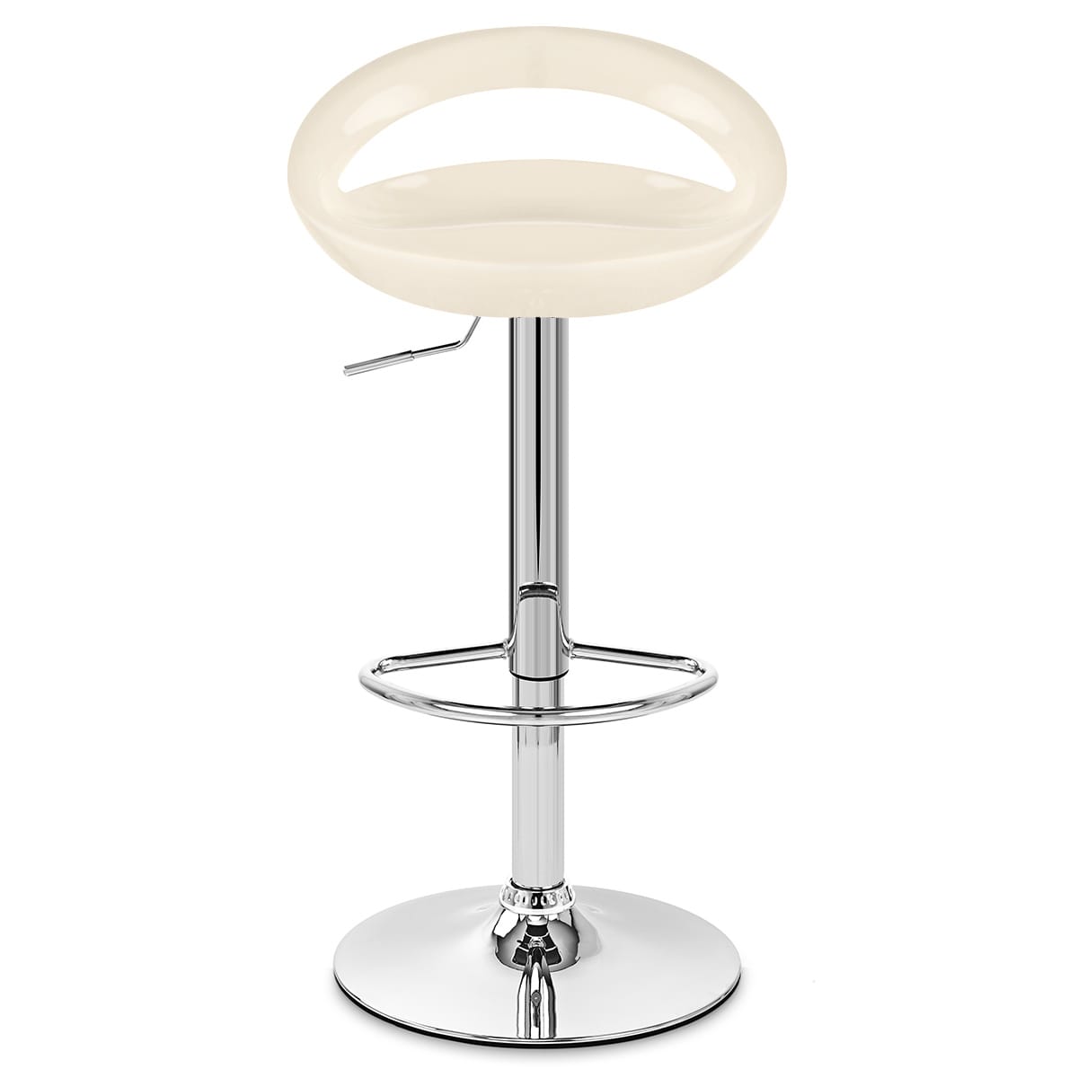 Sgabello Plastica Cromato - Crescent Crema