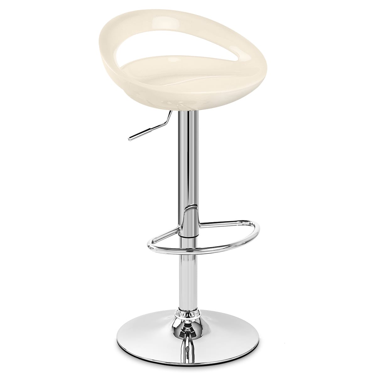 Sgabello Plastica Cromato - Crescent Crema