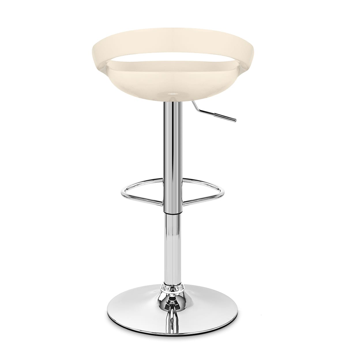 Sgabello Plastica Cromato - Crescent Crema