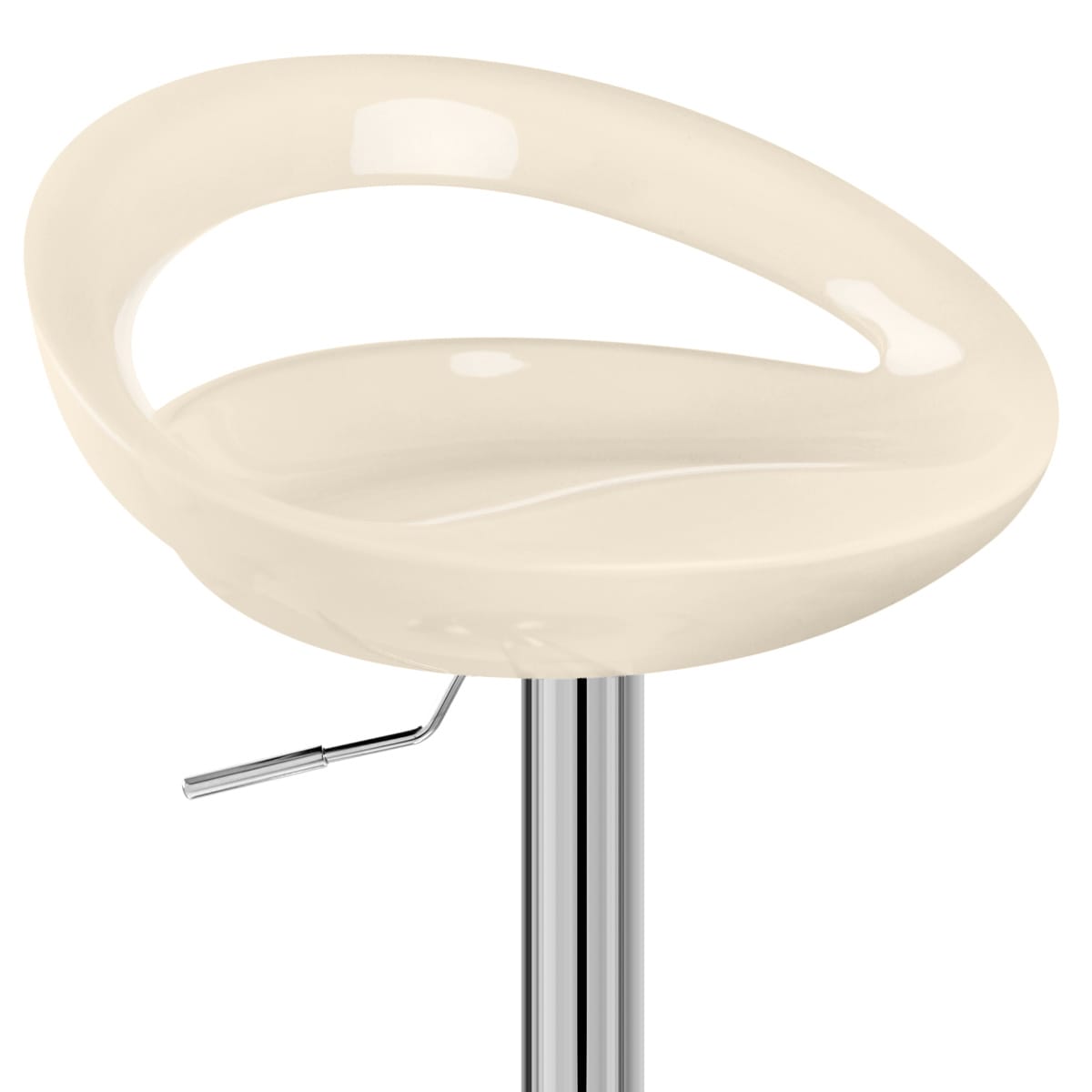 Sgabello Plastica Cromato - Crescent Crema