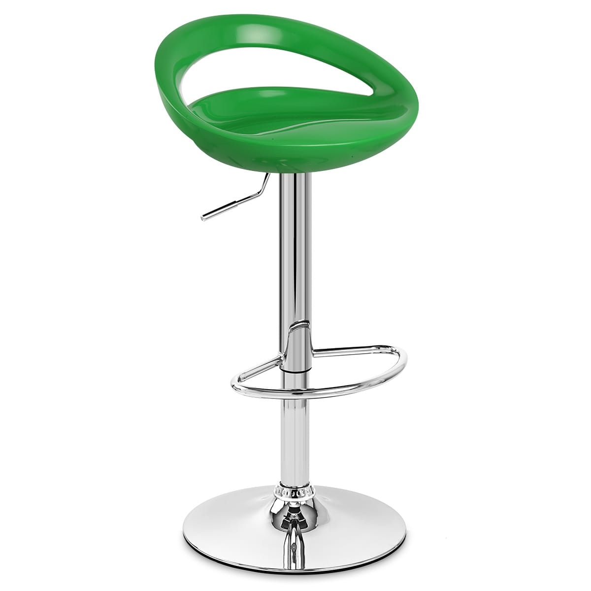 Sgabello Plastica Cromato - Crescent Verde