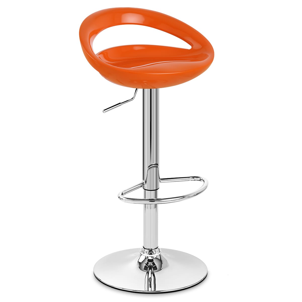 Sgabello Plastica Cromato - Crescent Arancione
