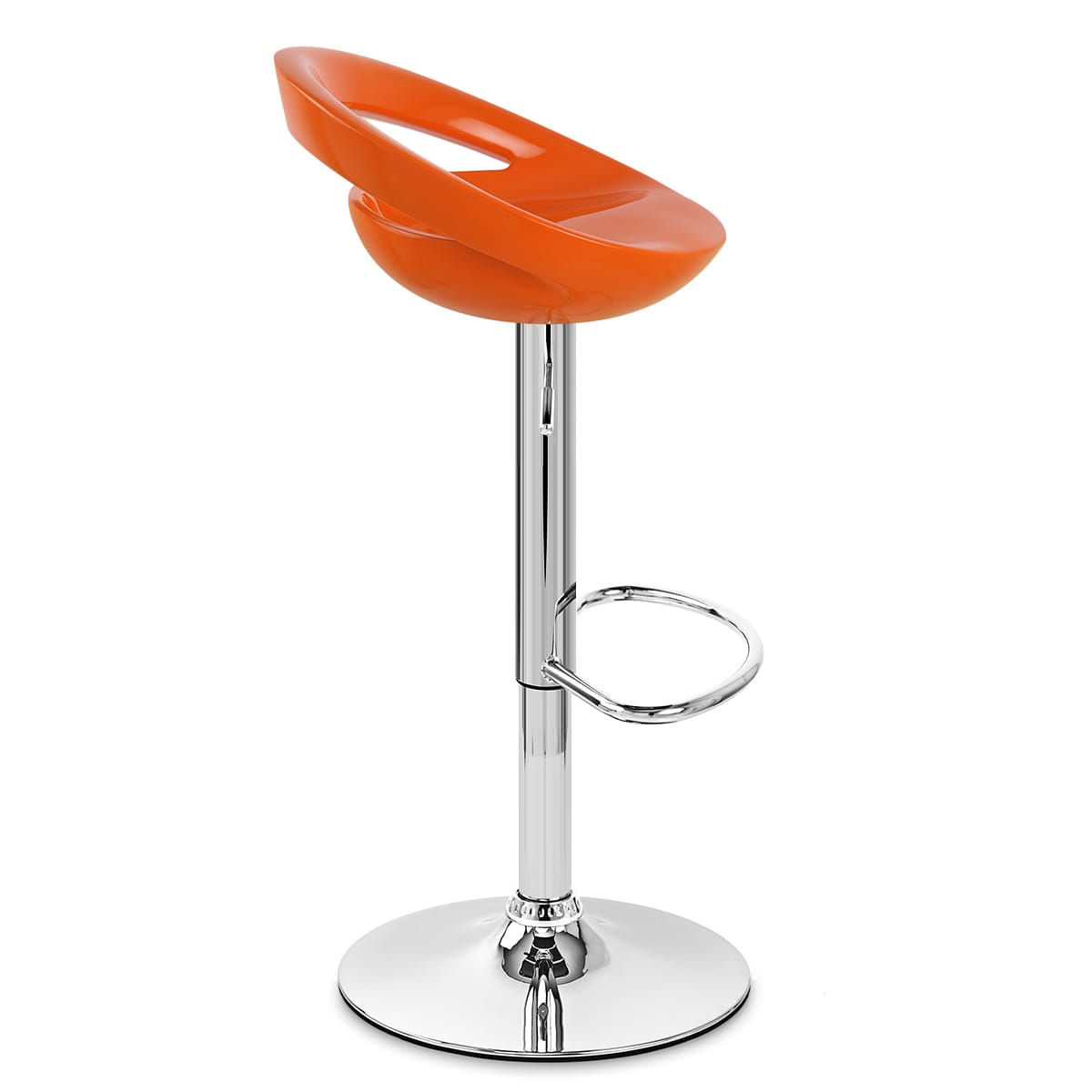 Sgabello Plastica Cromato - Crescent Arancione