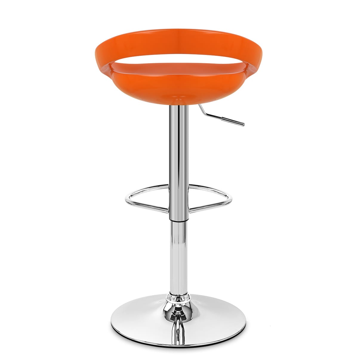 Sgabello Plastica Cromato - Crescent Arancione