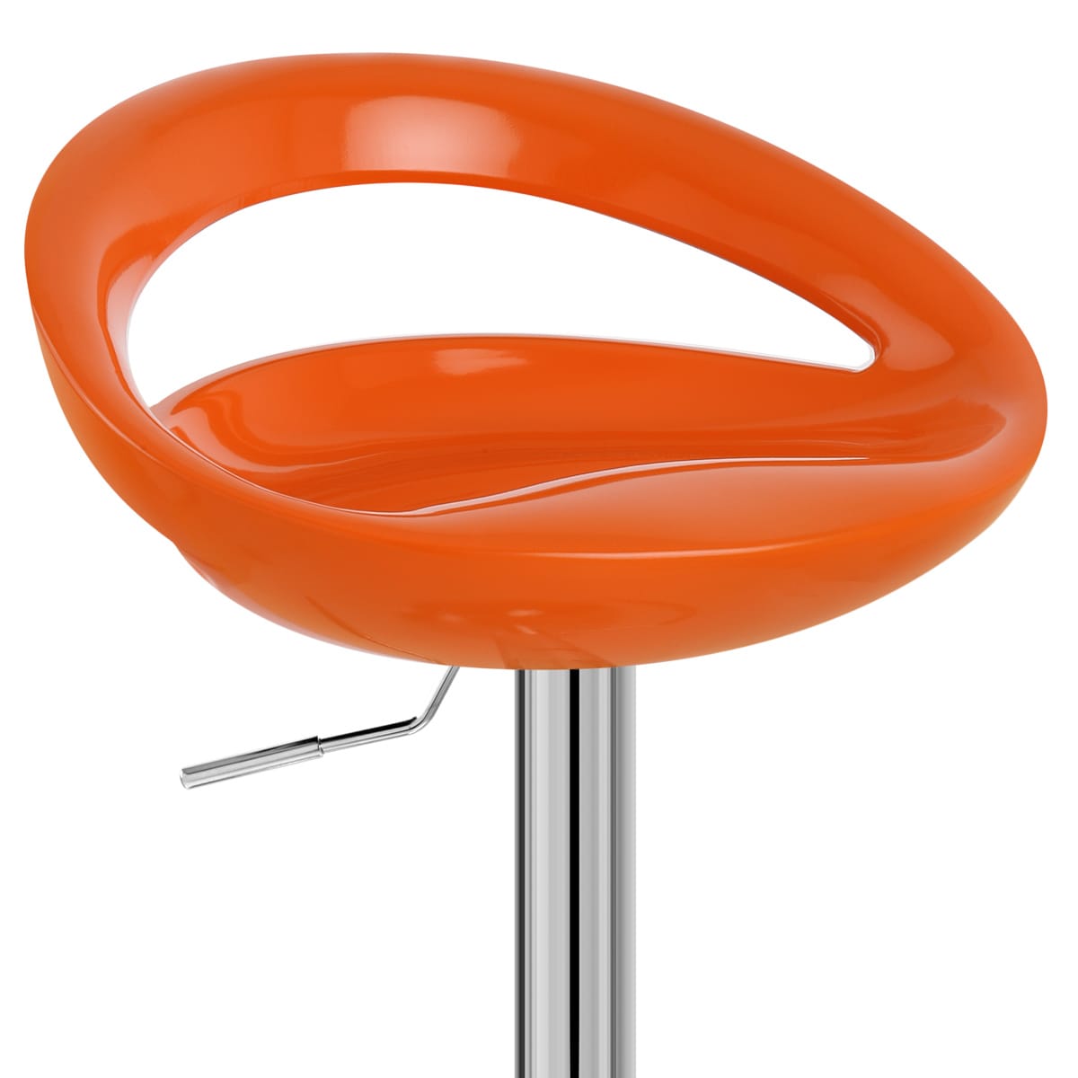Sgabello Plastica Cromato - Crescent Arancione