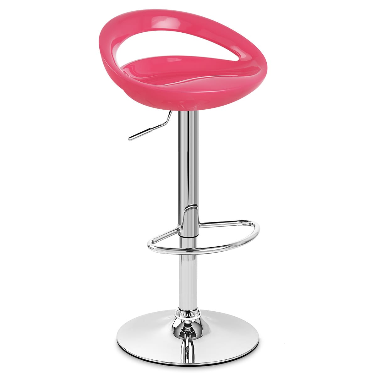 Sgabello Plastica Cromato - Crescent Rosa