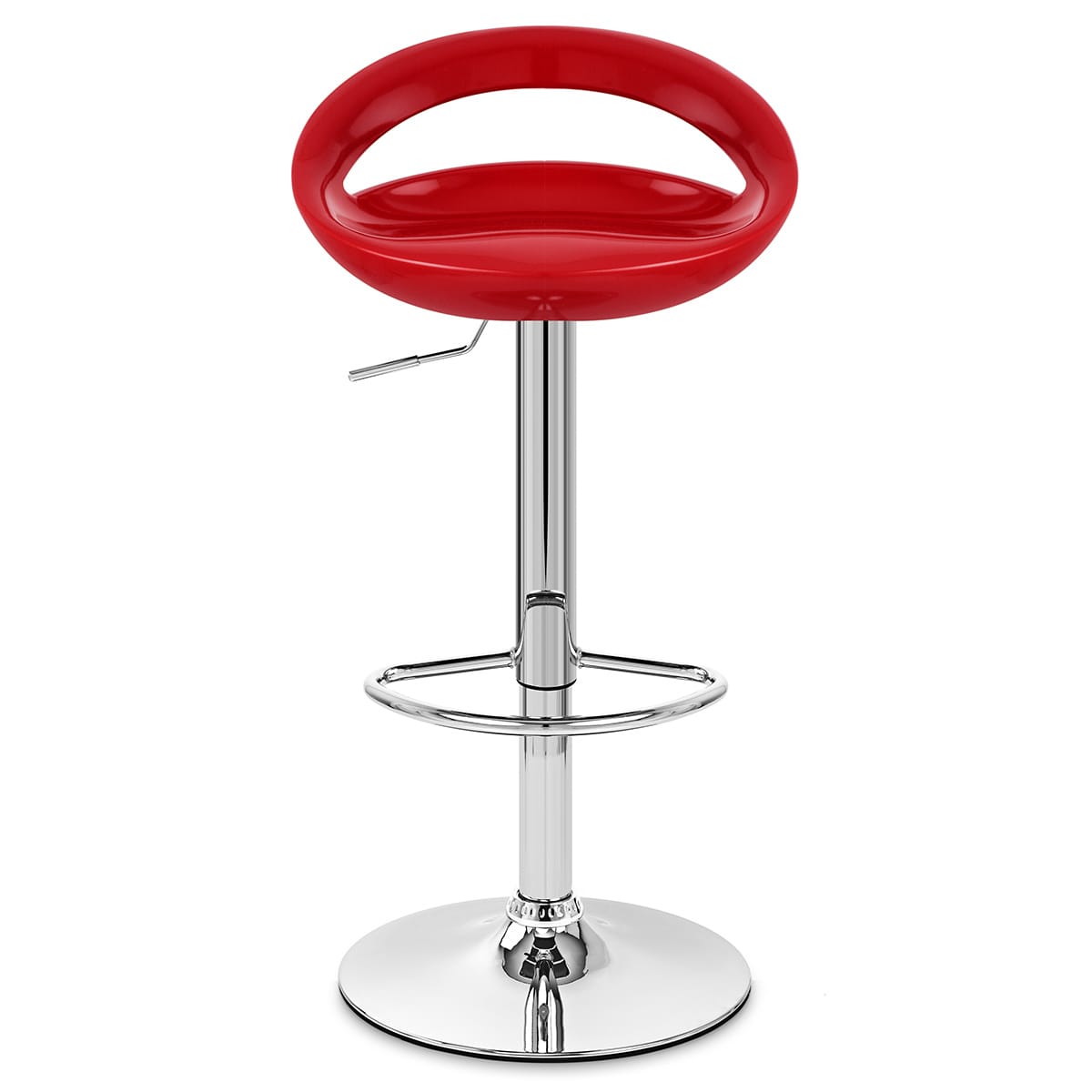 Sgabello Plastica Cromato - Crescent Rosso