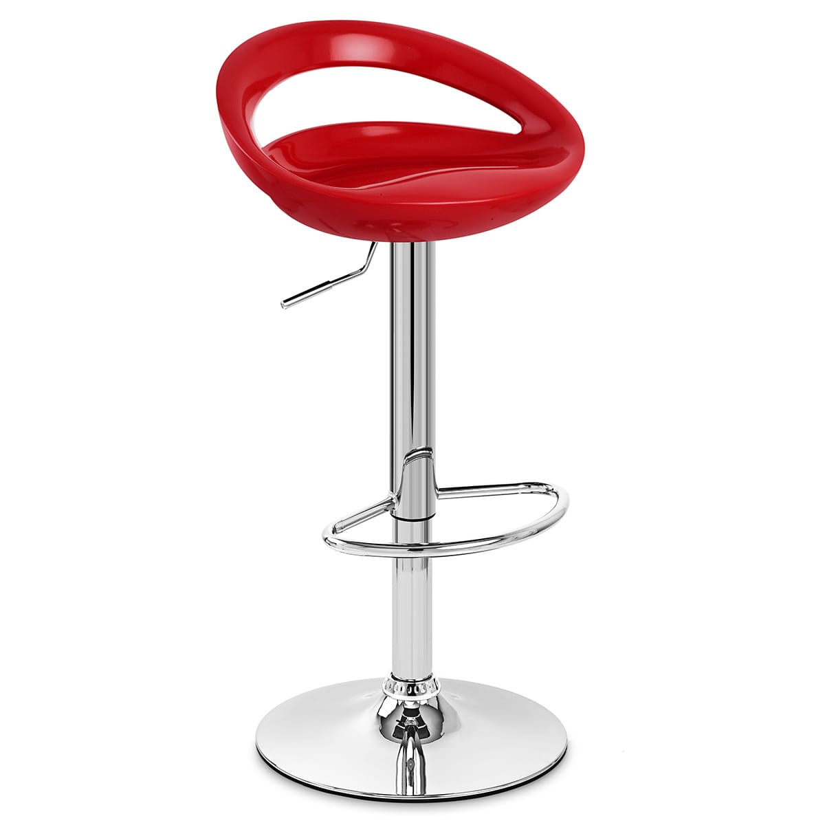 Sgabello Plastica Cromato - Crescent Rosso