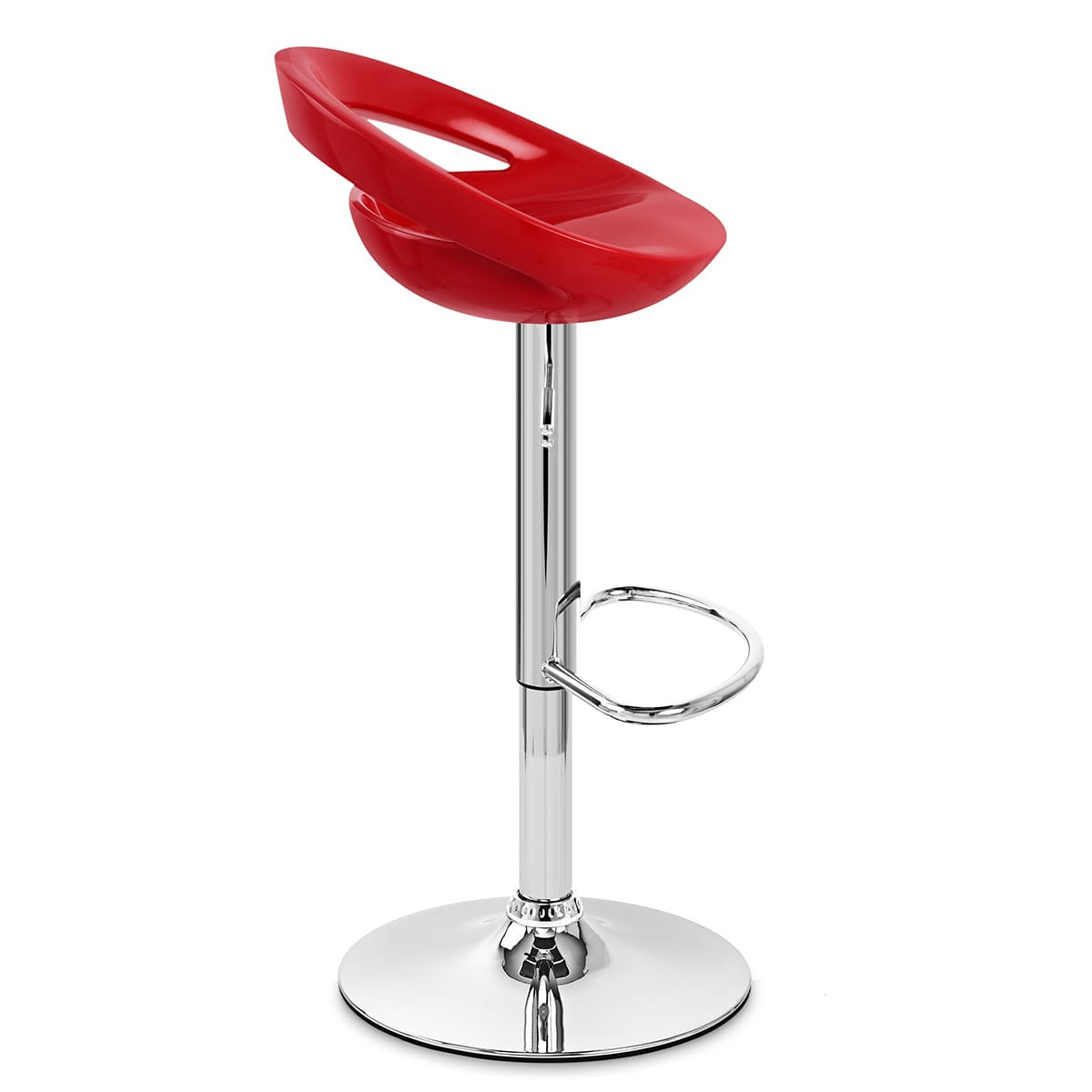 Sgabello Plastica Cromato - Crescent Rosso