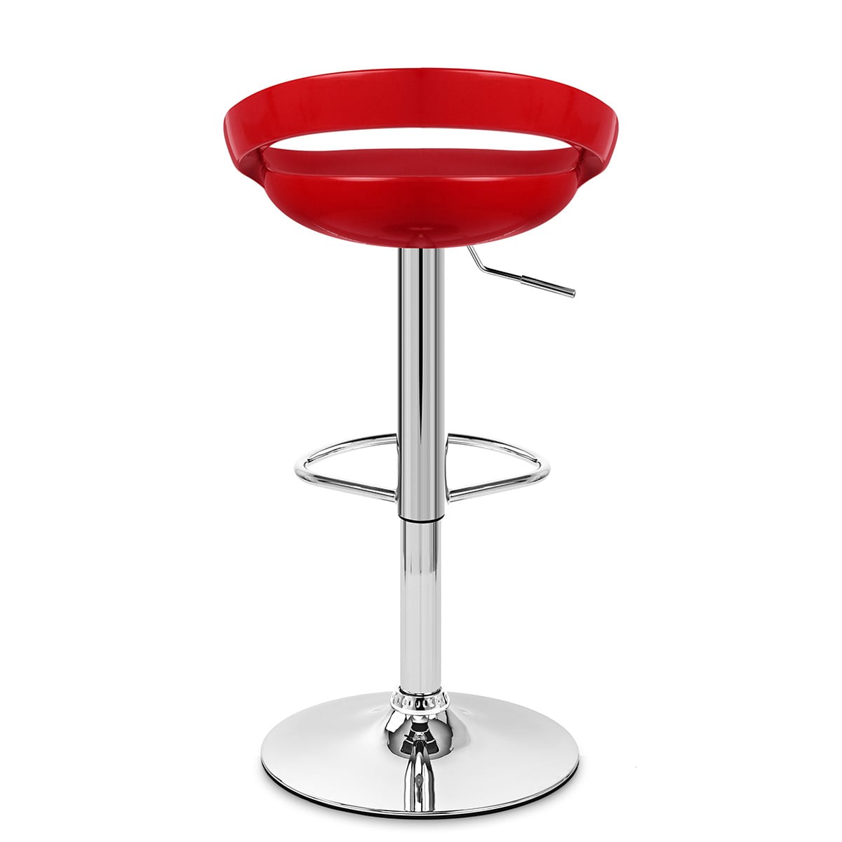 Sgabello Plastica Cromato - Crescent Rosso