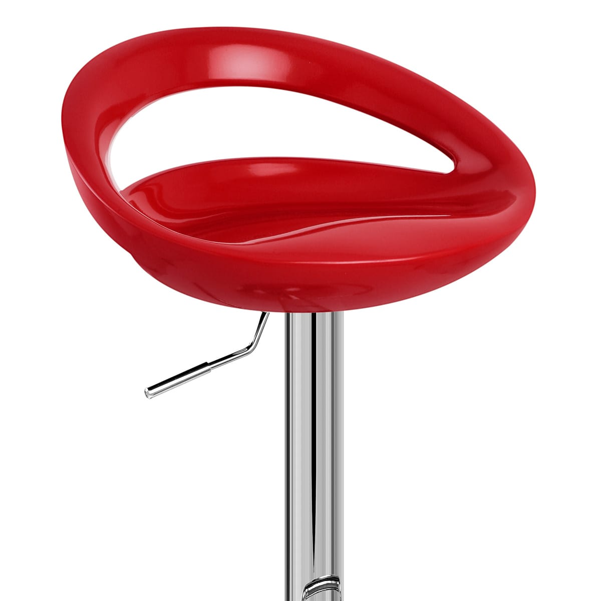 Sgabello Plastica Cromato - Crescent Rosso