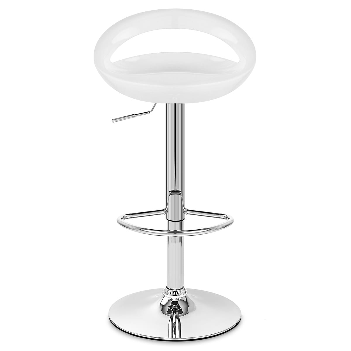 Sgabello Plastica Cromato - Crescent Bianco