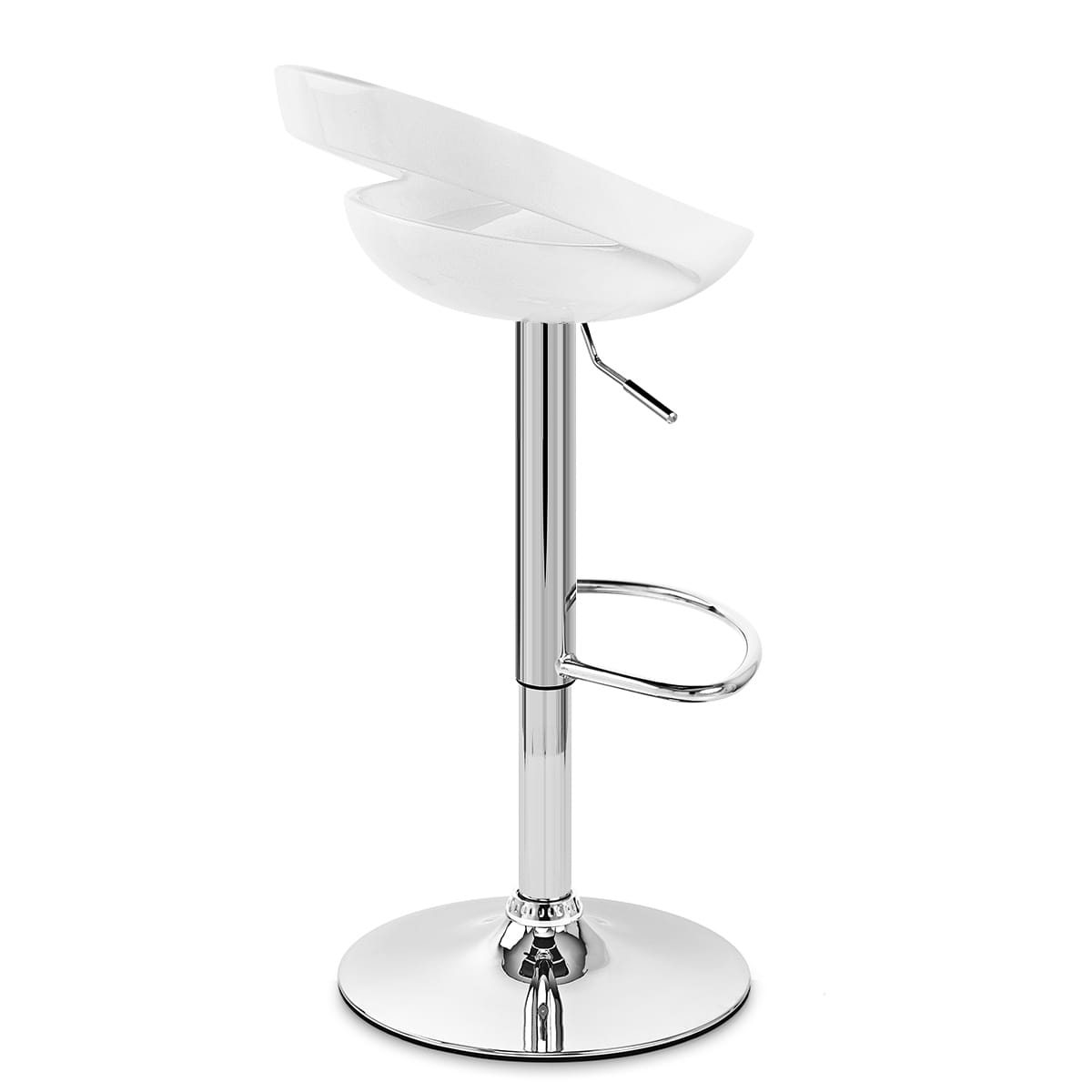 Sgabello Plastica Cromato - Crescent Bianco