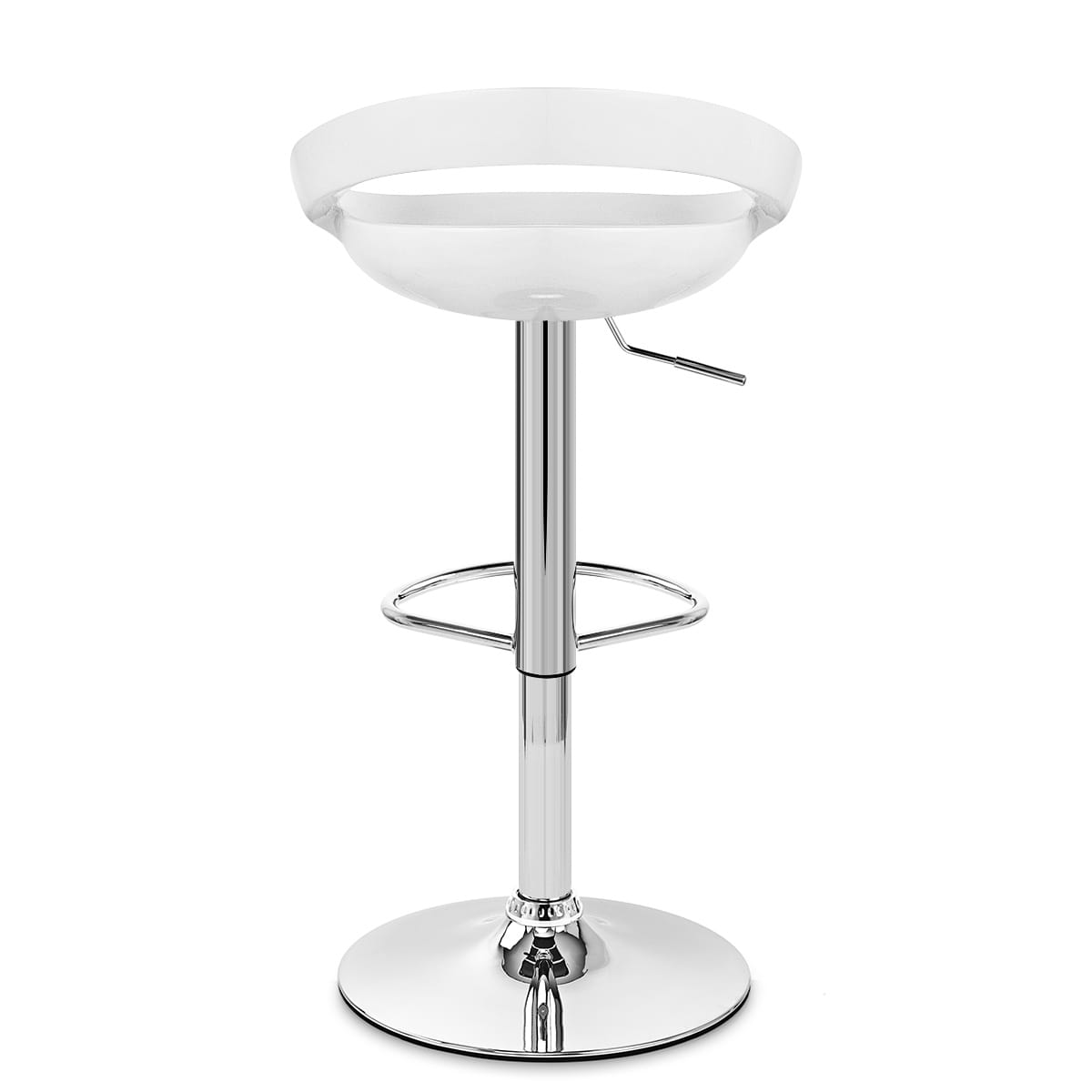 Sgabello Plastica Cromato - Crescent Bianco