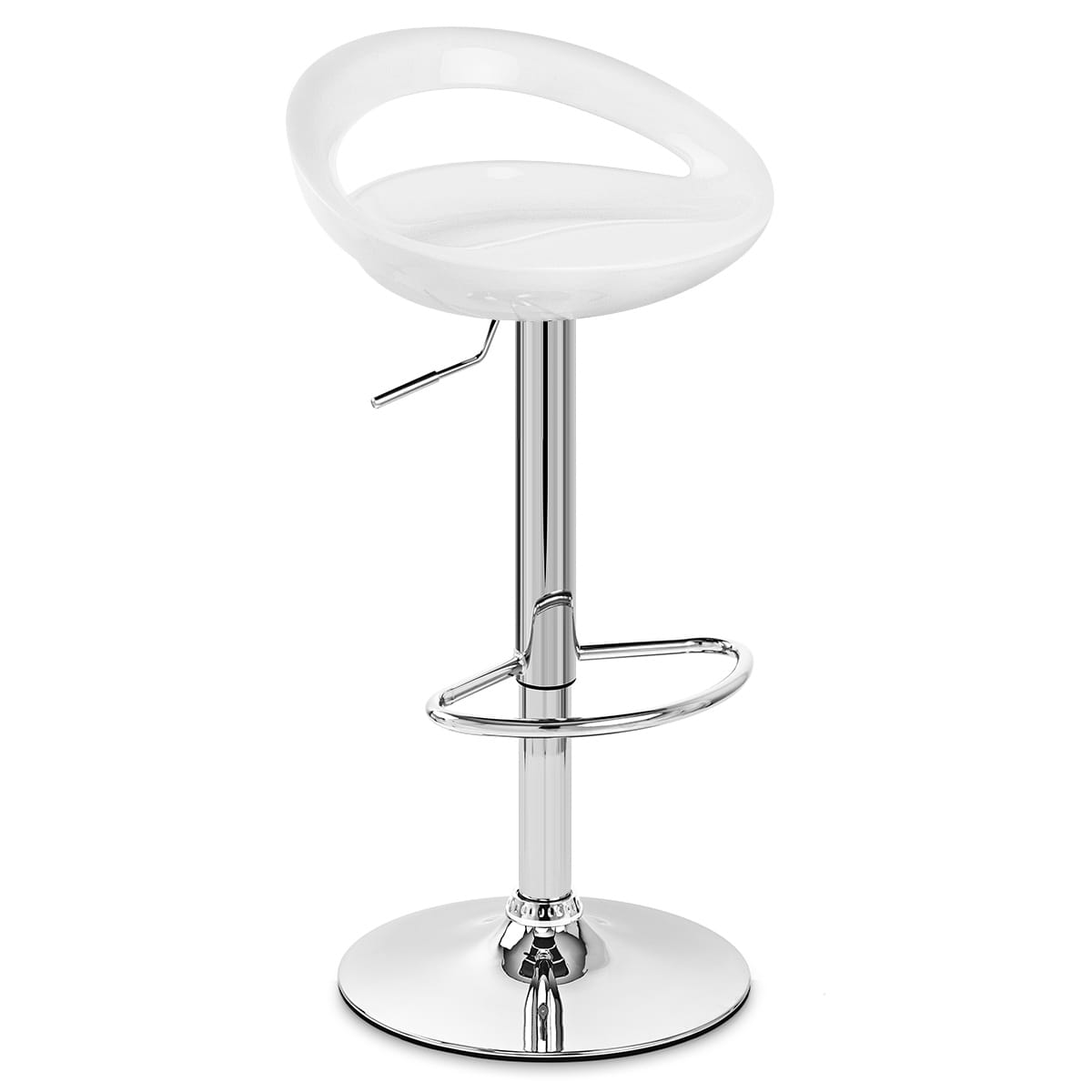 Sgabello Plastica Cromato - Crescent Bianco