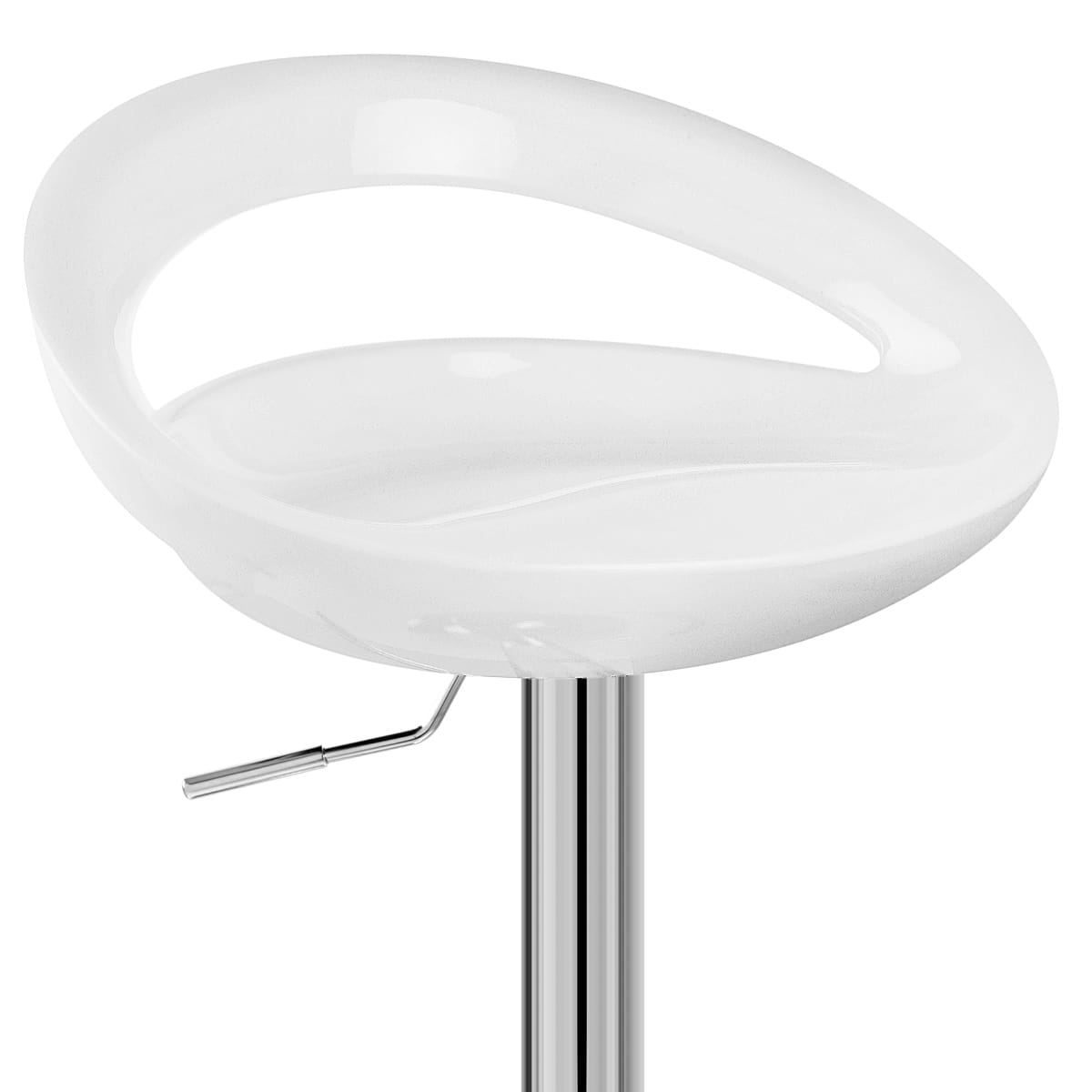 Sgabello Plastica Cromato - Crescent Bianco