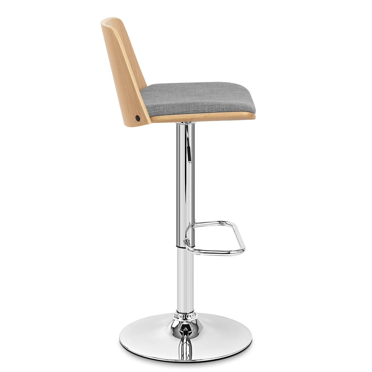 Sgabello Tessuto Cromato - Crest Grigio