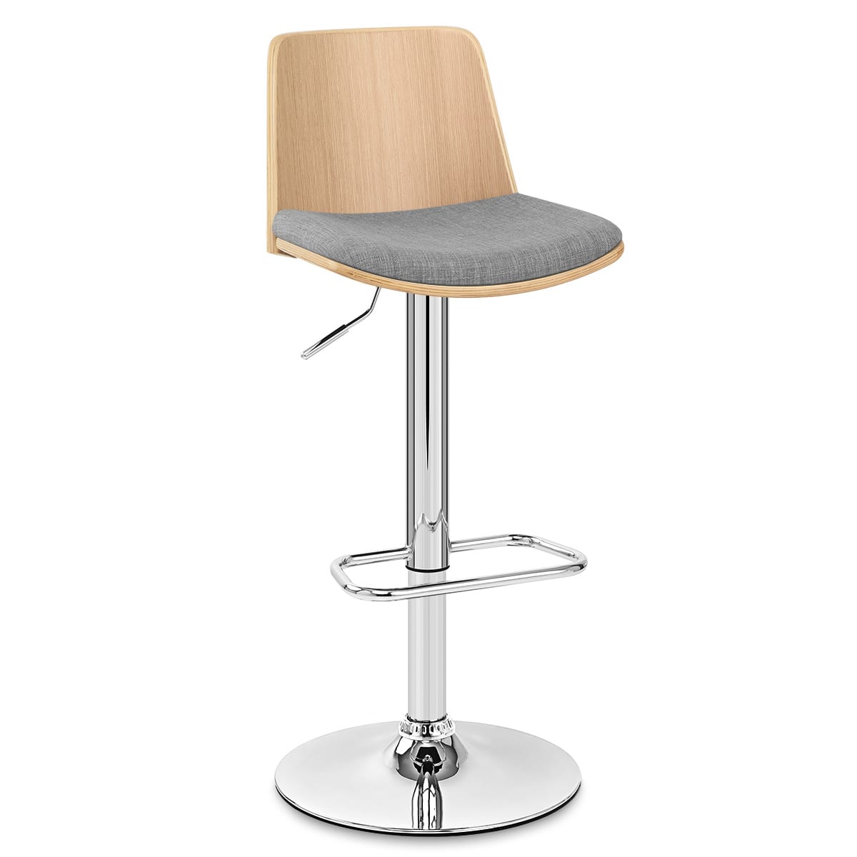 Sgabello Tessuto Cromato - Crest Grigio
