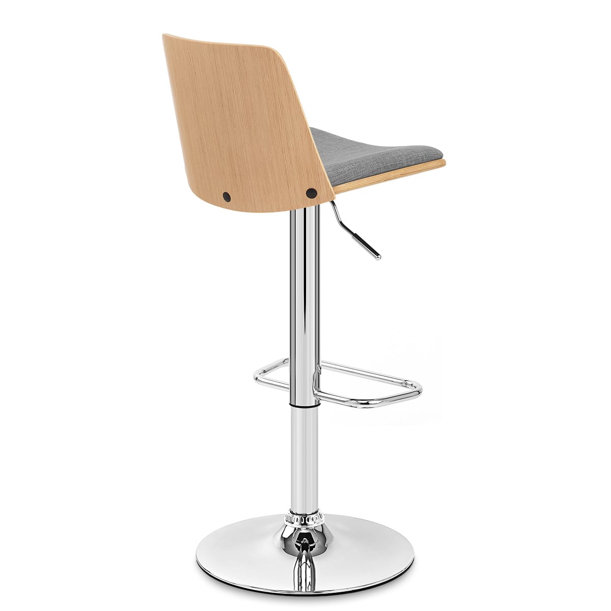 Sgabello Tessuto Cromato - Crest Grigio