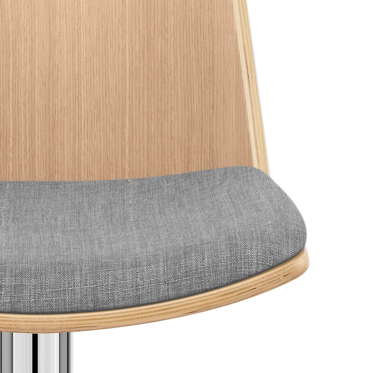 Sgabello Tessuto Cromato - Crest Grigio