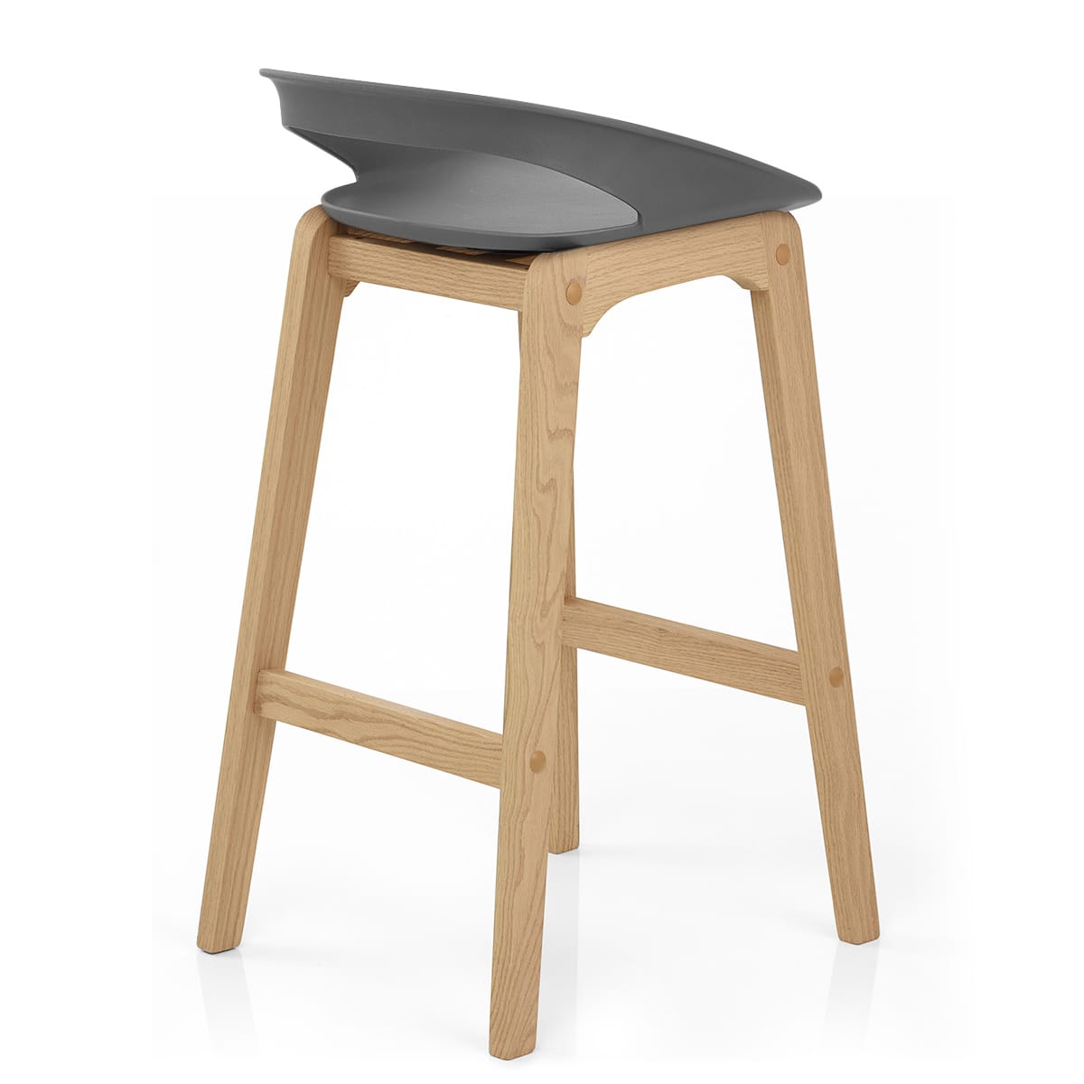 Sgabello Resina Legno - Crew Grigio