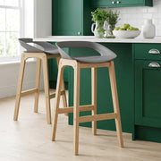 Sgabello Resina Legno - Crew Grigio