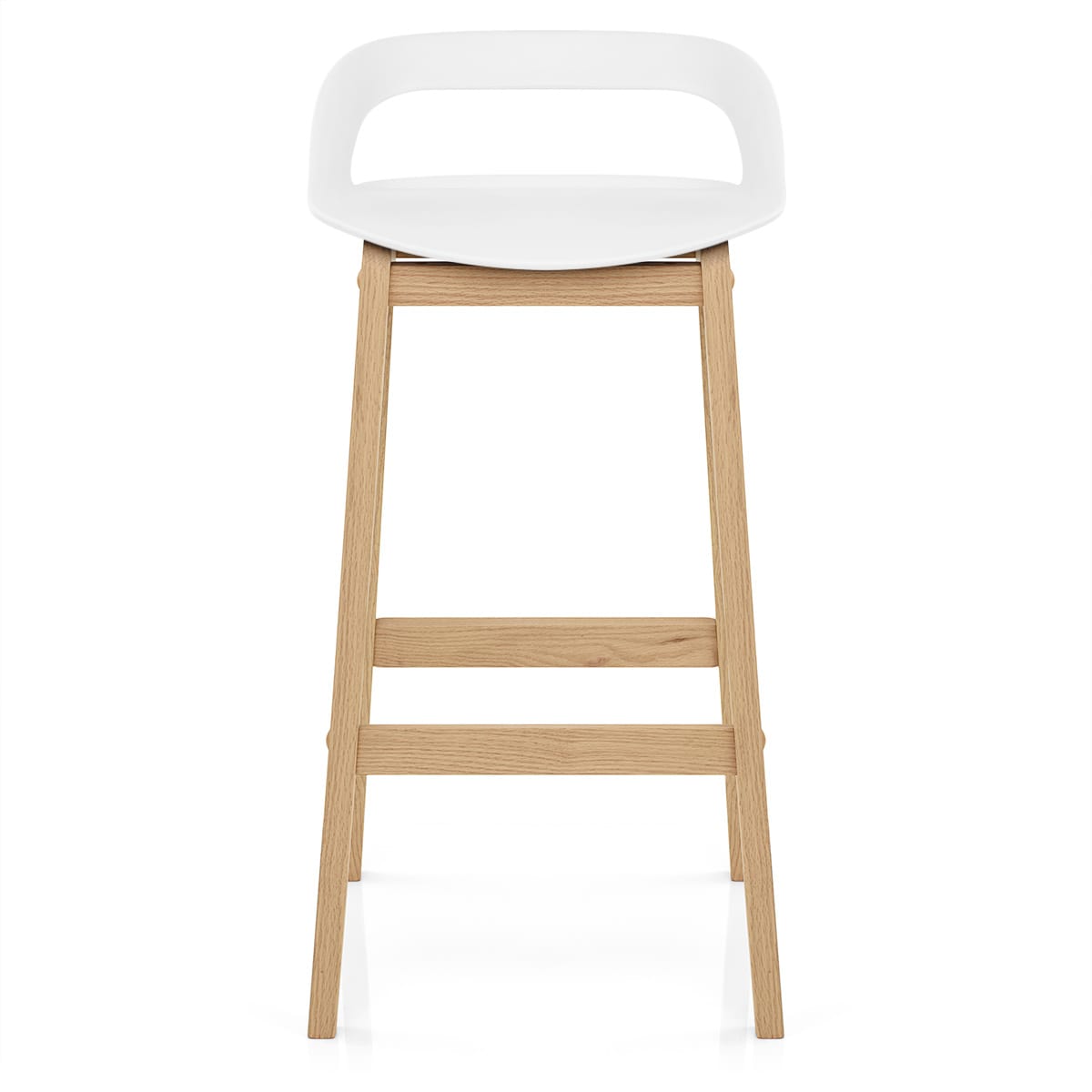 Sgabello Resina Legno - Crew Bianco