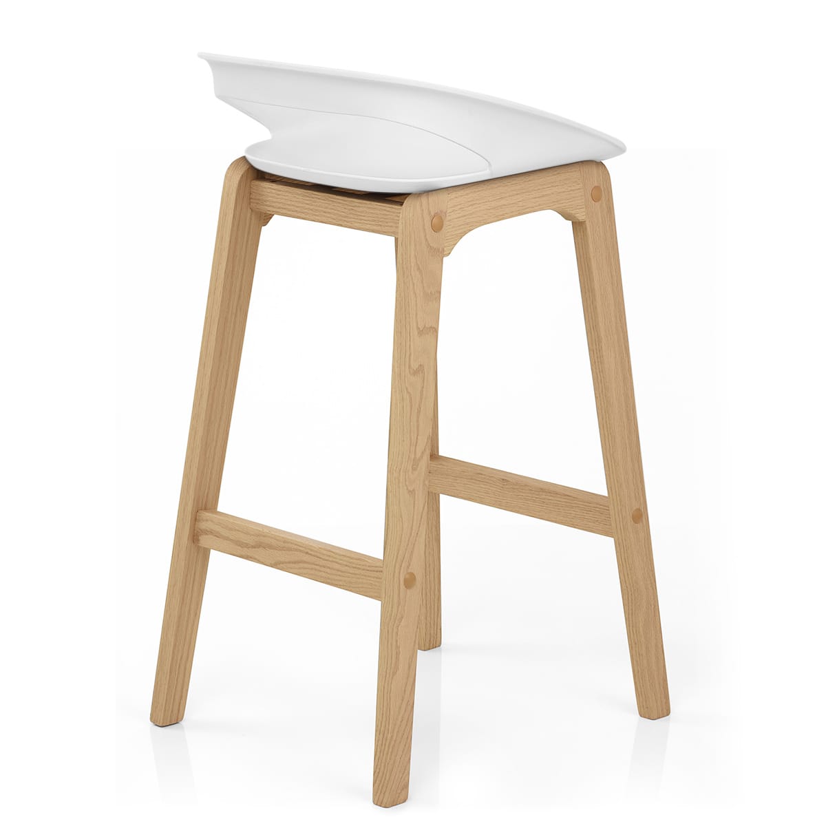 Sgabello Resina Legno - Crew Bianco
