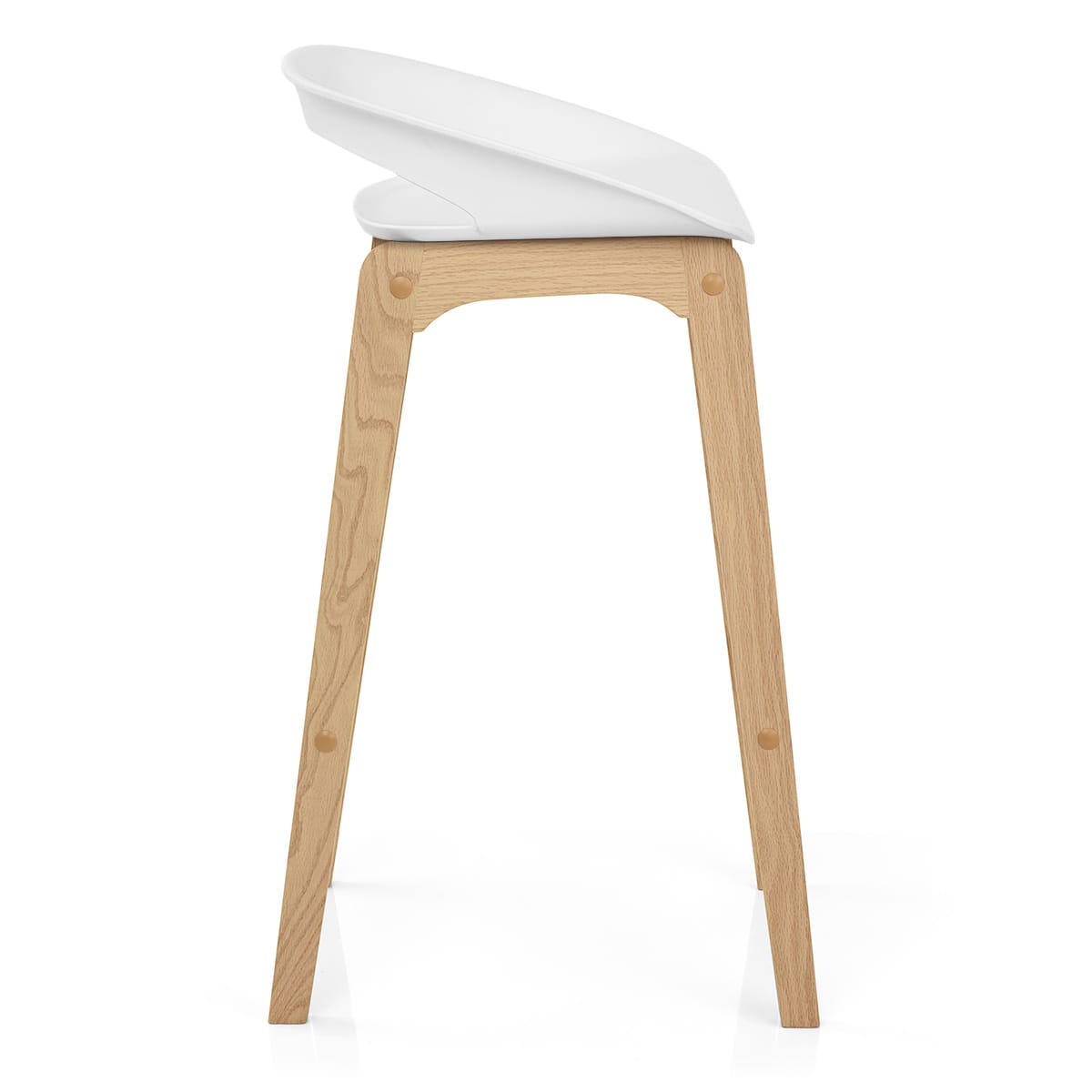 Sgabello Resina Legno - Crew Bianco