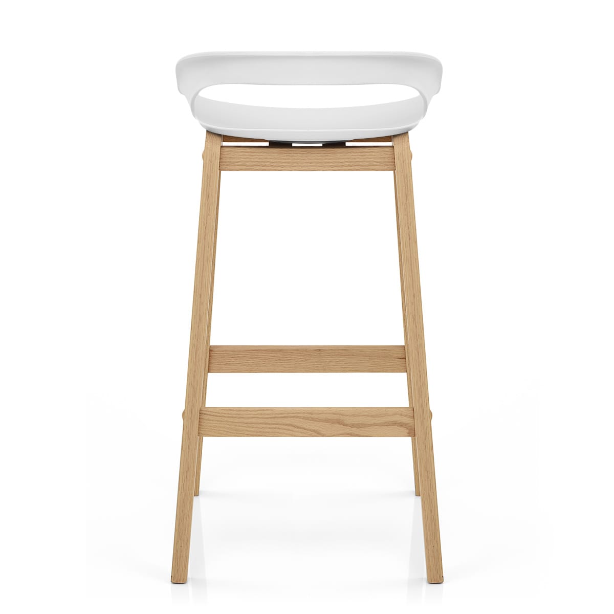 Sgabello Resina Legno - Crew Bianco