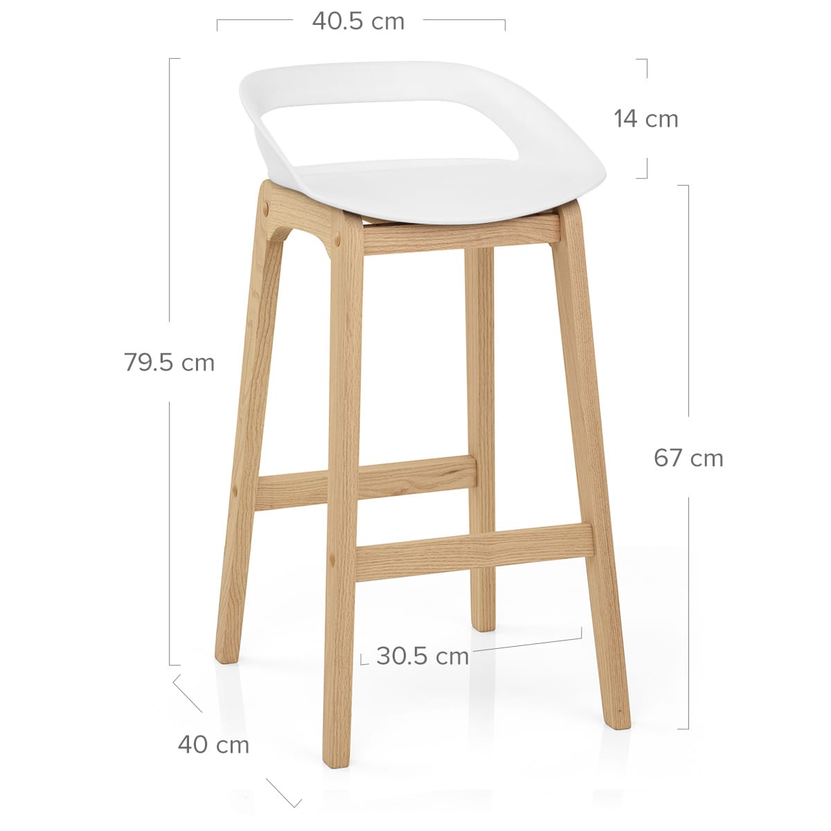 Sgabello Resina Legno - Crew Bianco