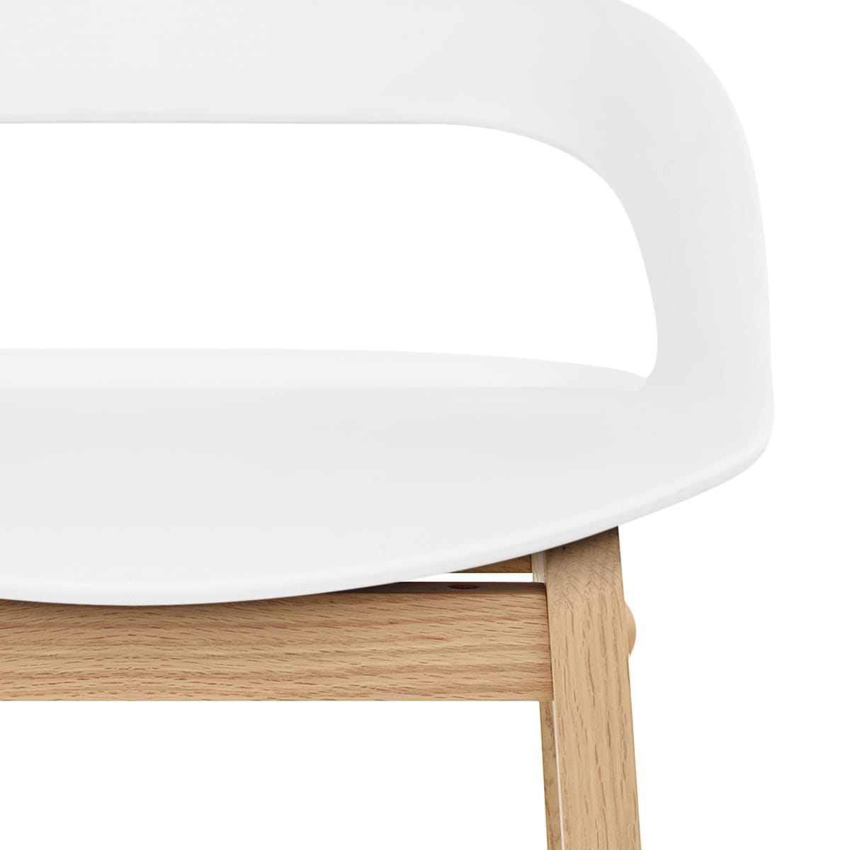 Sgabello Resina Legno - Crew Bianco
