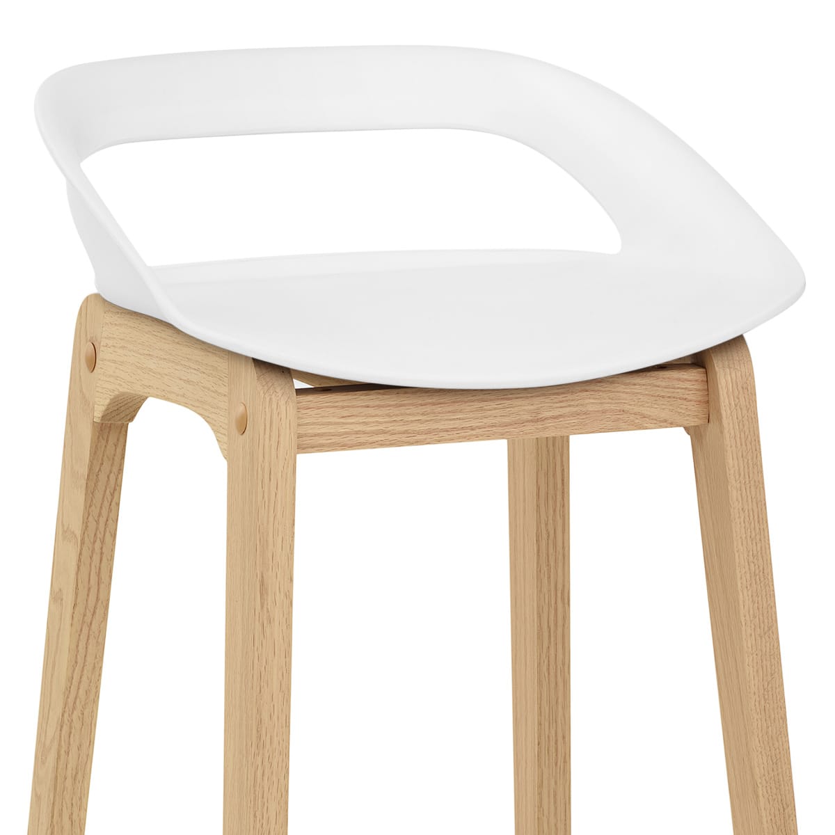 Sgabello Resina Legno - Crew Bianco