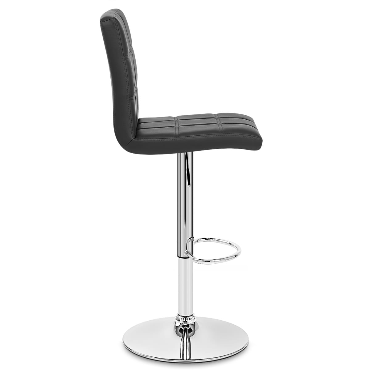 Sgabello Ecopelle Cromato - Criss Cross Nero