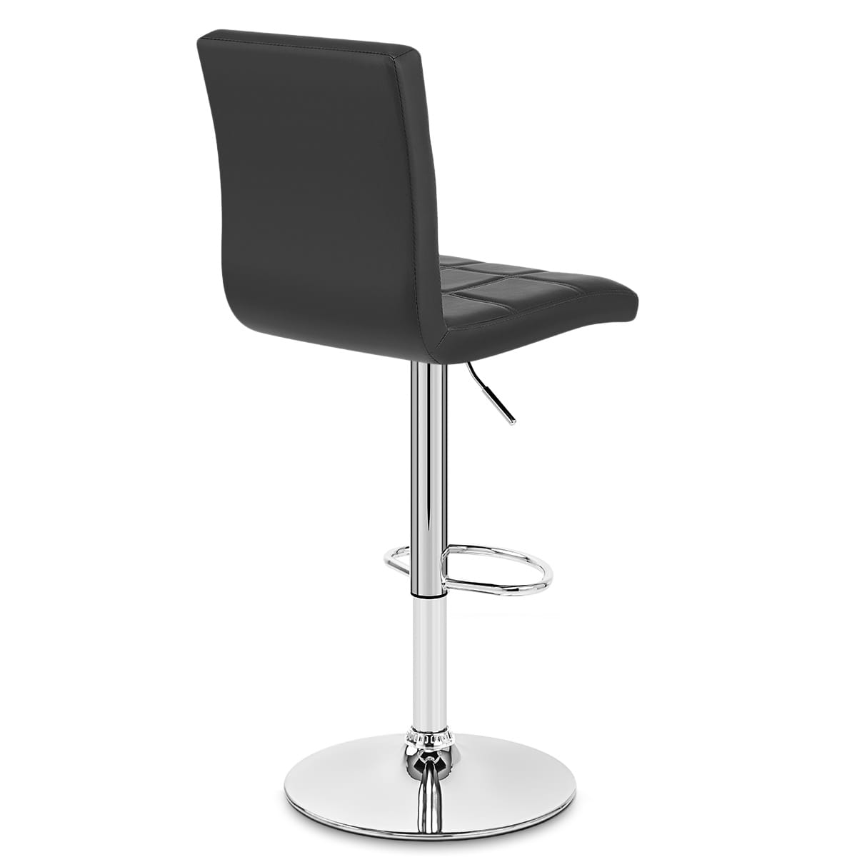 Sgabello Ecopelle Cromato - Criss Cross Nero