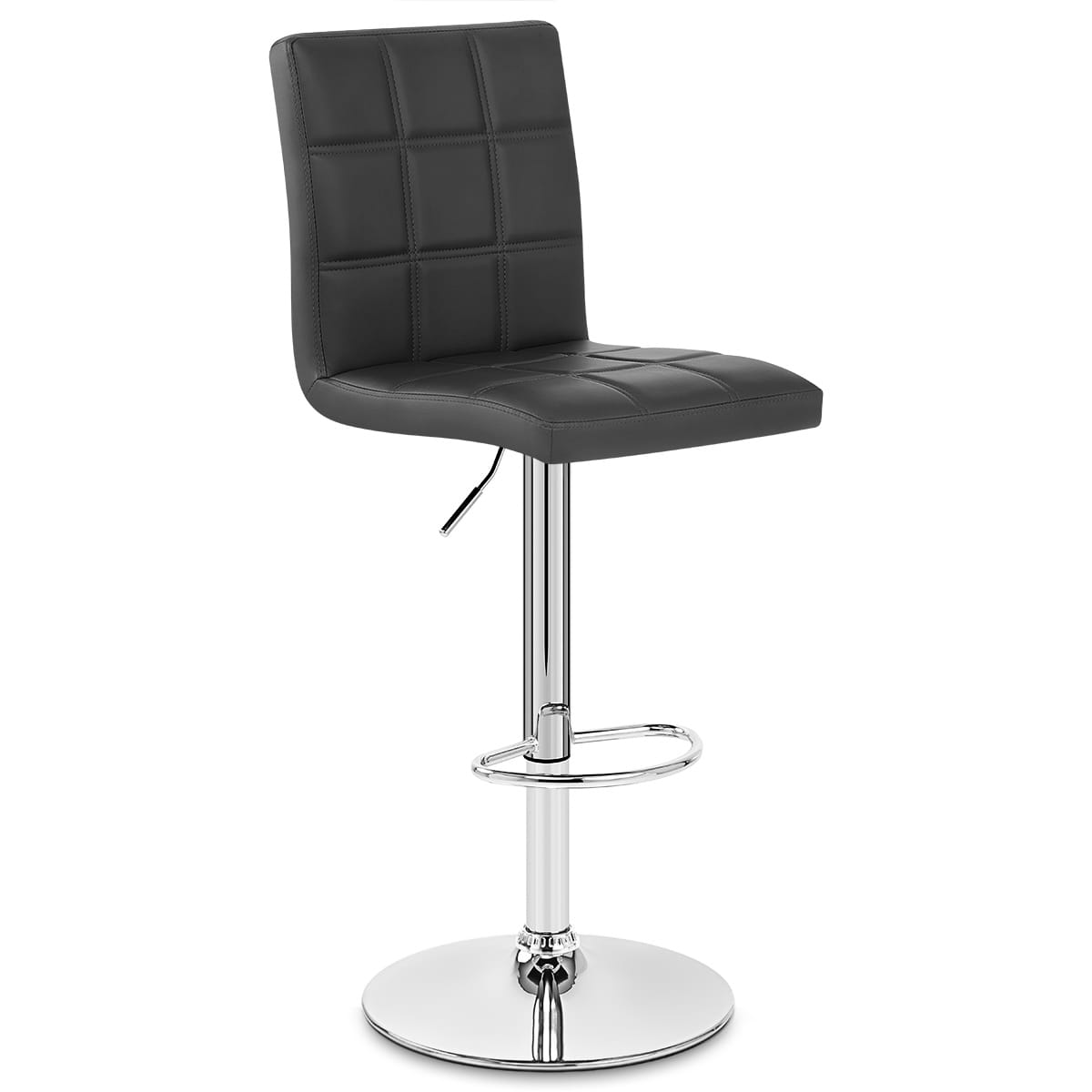Sgabello Ecopelle Cromato - Criss Cross Nero