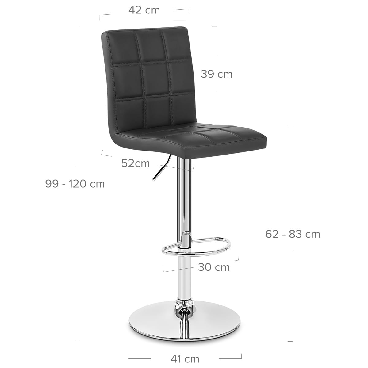 Sgabello Ecopelle Cromato - Criss Cross Nero