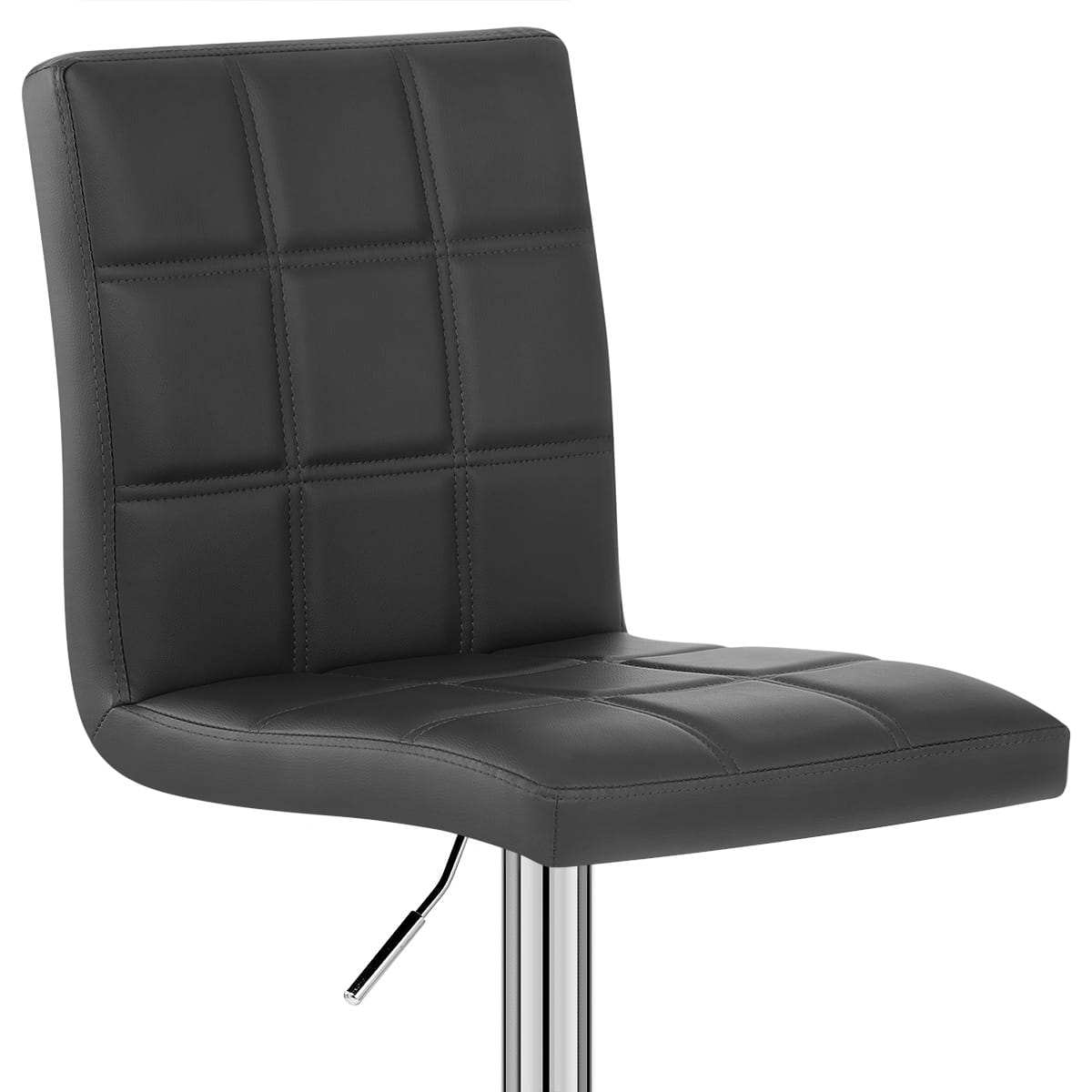 Sgabello Ecopelle Cromato - Criss Cross Nero