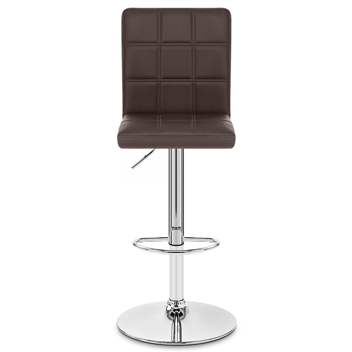 Sgabello Ecopelle Cromato - Criss Cross Marrone